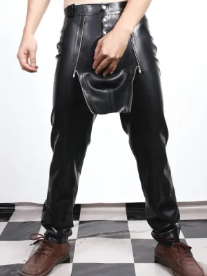 Latex Mens Sailor-Front Jeans