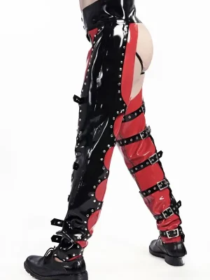 Latex Mens Buckled Bronco Chaps