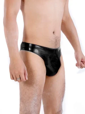 Latex Mens High-Cut Swimwear Briefs