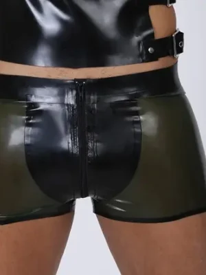 Latex Mens Pouch-Fronted Shorts