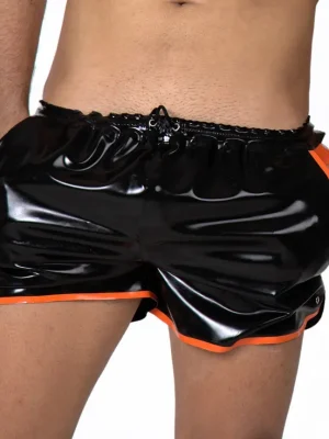 Latex Mens Drawstring Gym Shorts