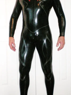 Latex Mens Meridian Front Zipper Catsuit