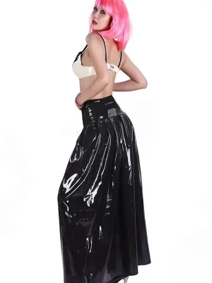 Latex Flowy Maxi Skirt